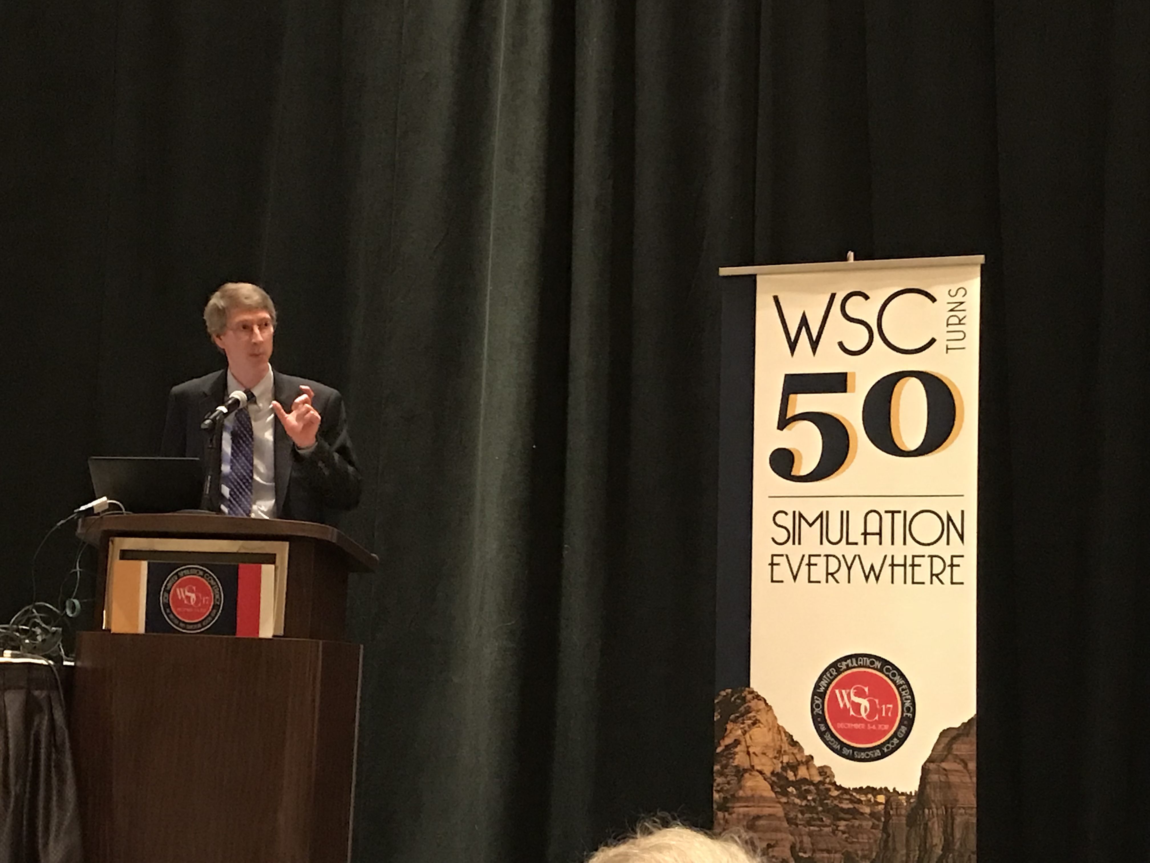 Barry Nelson presented the Winter Simulation Conference 50th Anniversary keynote address