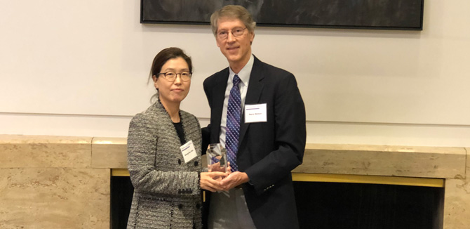 Seong-Hee Kim (left) with Barry Nelson