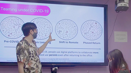 Student presenting