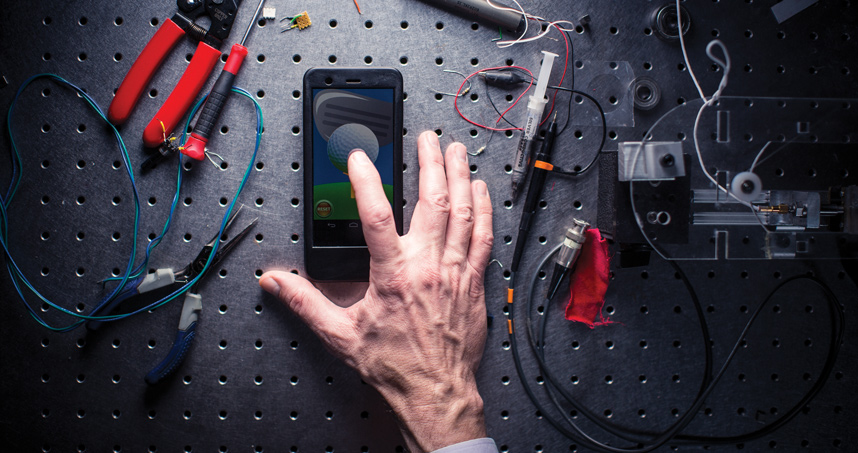 Colgate and Peshkin’s haptics technology modulates the friction between the touchscreen’s glass and your finger.