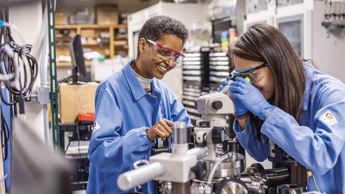 Sossina Haile working in the lab