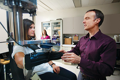 Eric Perrault studies limb movement in his lab