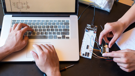 Hands on a keyboard