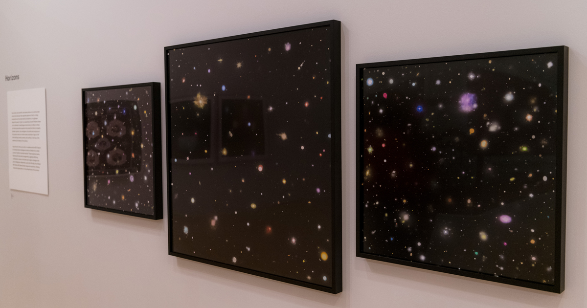 Frames images of spotlights displayed as galaxies