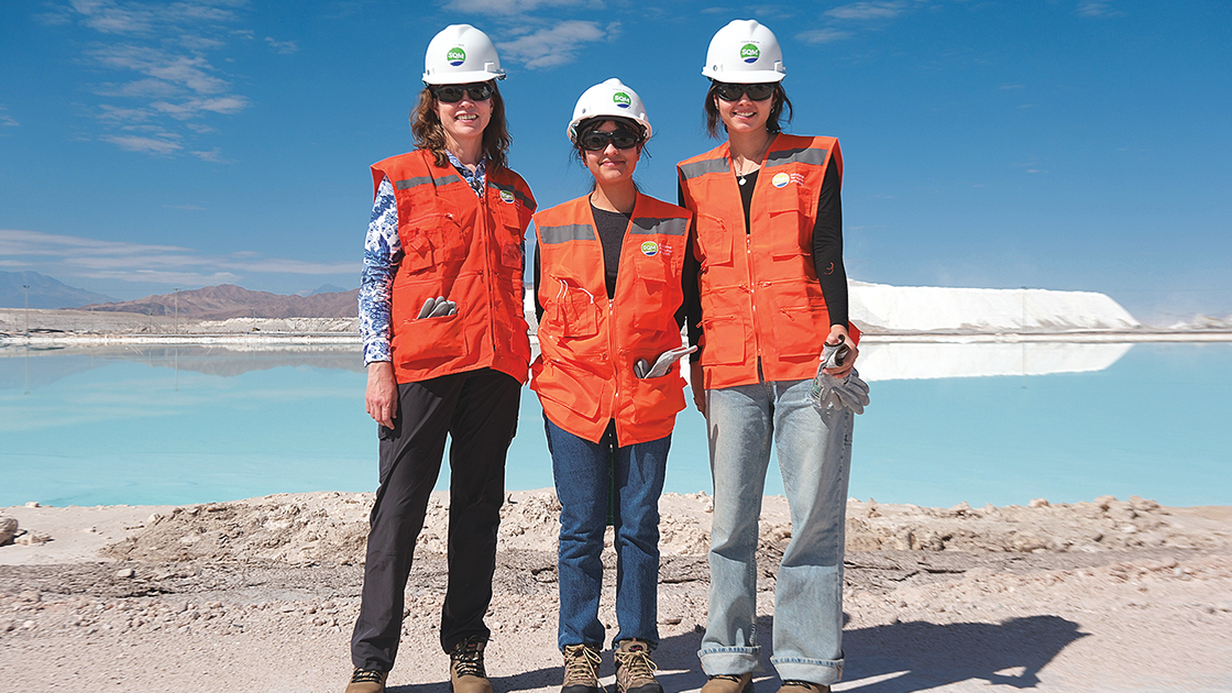 Professor Jennifer Dunn pictured with students on a Global Engineering Trek to Chile