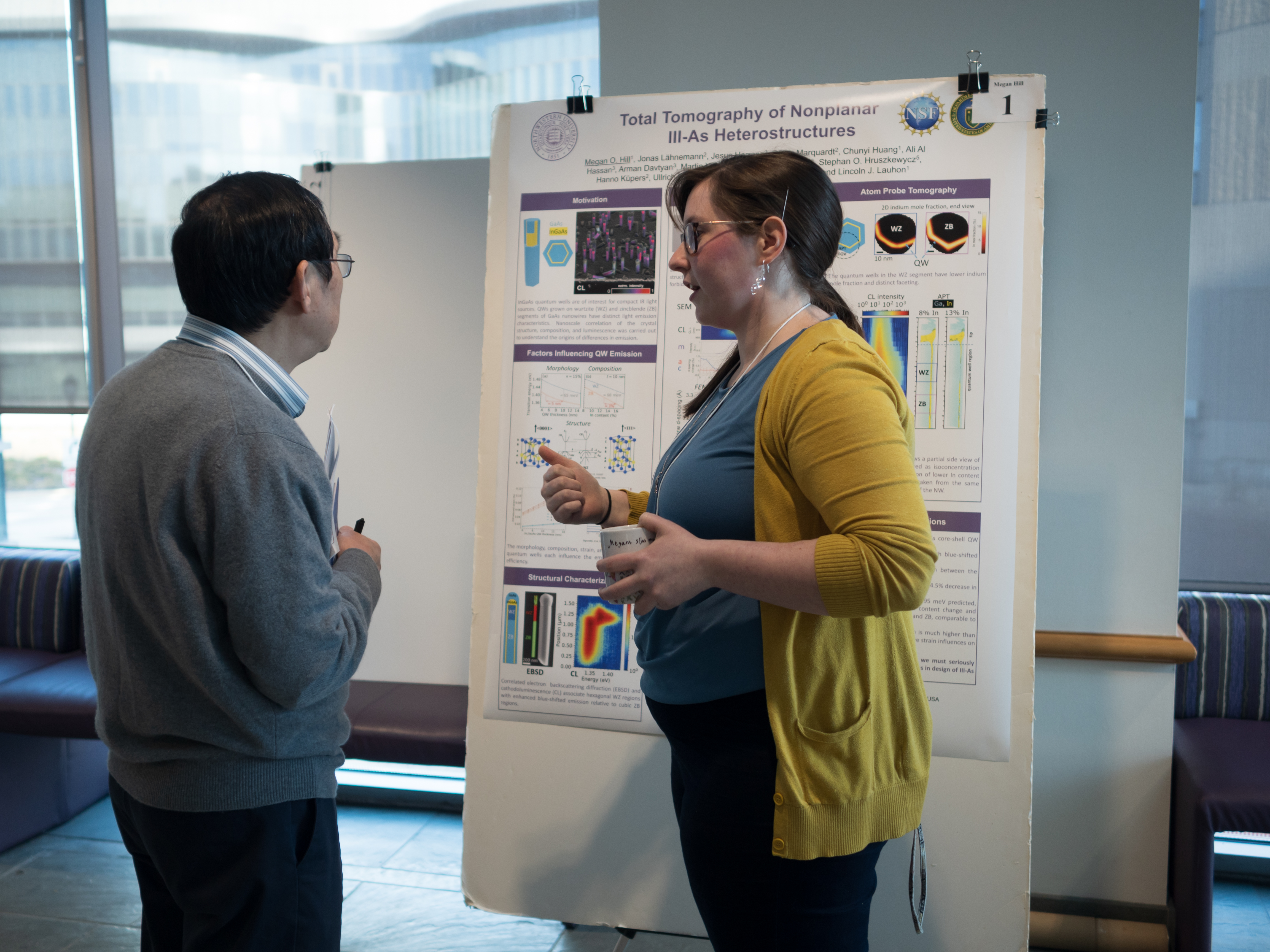 Judging in action! Poster presenter Megan Hill judged by Prof. Yip-Wah Chung.