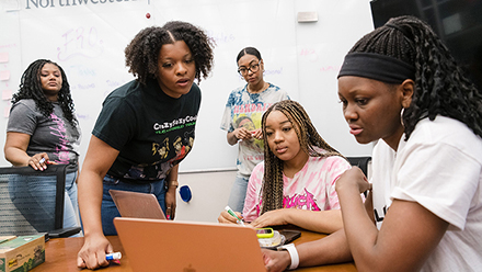 Student collaborating on a project