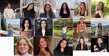 Photo collage of members of the Society of Women Engineers