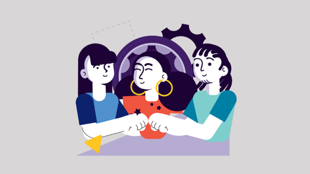 Illustration with three students