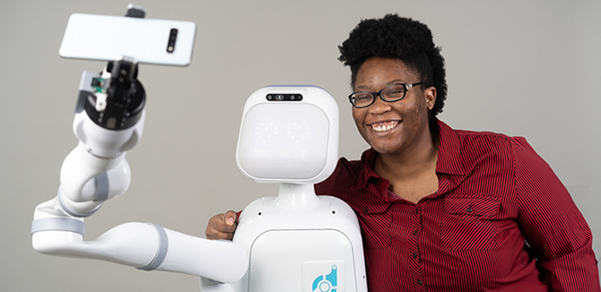 Lauren Hutson (MSR '18) is a robotic software engineer for Diligent Robotics, an artificial intelligence company that creates robot assistants.