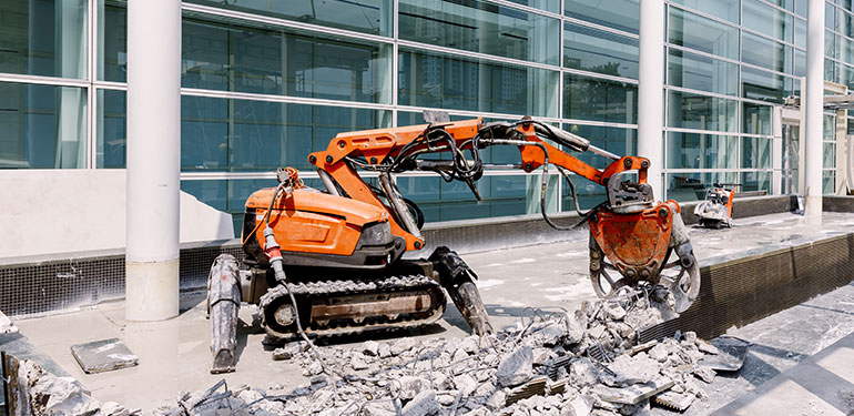 Robotics are used as autonomous construction equipment.